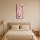 Volleyball Player Silhouette Metal Wall Art - Pink Modern Sports Décor - KAFGP186