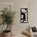 Volleyball Player Silhouette Metal Wall Art - Pink Modern Sports Décor - KAFGP186