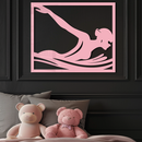 Pink Swimmer Woman Silhouette Metal Wall Art – Sporty Modern Home Decor - KAFGP187