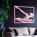 Pink Swimmer Woman Silhouette Metal Wall Art – Sporty Modern Home Decor - KAFGP187