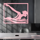 Pink Swimmer Woman Silhouette Metal Wall Art – Sporty Modern Home Decor - KAFGP187