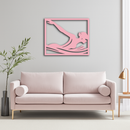 Pink Swimmer Woman Silhouette Metal Wall Art – Sporty Modern Home Decor - KAFGP187