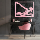 Pink Swimmer Woman Silhouette Metal Wall Art – Sporty Modern Home Decor - KAFGP187