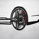 2022 Porsche Panamera 4S Wall Art – Steel Silhouette with Spinning Wheels-KAFMEKA009