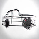 BMW E30 M3 Wall Art – Classic Steel Silhouette with Spinning Wheels -KAFMEKA013