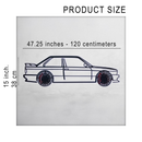 BMW E30 M3 Wall Art – Classic Steel Silhouette with Spinning Wheels -KAFMEKA013