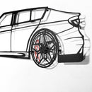BMW M3 Wall Art – F80 Steel Silhouette with Spinning Wheels-KAFMEKA017