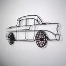 1956 Chevrolet Bel Air Wall Art – Classic Steel Silhouette with Spinning Wheels-KAFMEKA020