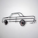 1964 Chevrolet Impala Wall Art – Classic Steel Silhouette with Spinning Wheels-KAFMEKA022