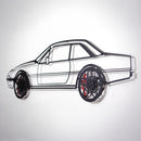 1985 Ferrari 400i Wall Art – Classic Steel Silhouette with Spinning Wheels-KAFMEKA024