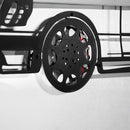 Mercedes W124 Wall Art – Classic Steel Silhouette with Spinning Wheels-KAFMEKA035
