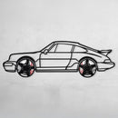 Classic Porsche 911 Wall Art – Retro Steel Silhouette with Spinning Wheels-KAFMEKA038