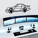 Classic Porsche 911 Wall Art – Retro Steel Silhouette with Spinning Wheels-KAFMEKA038