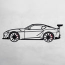 Toyota Supra MK5 Wall Art – Modern JDM Steel Silhouette with Spinning Wheels-KAFMEKA044