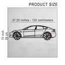 Tesla Model S Wall Art – Electric Car Steel Silhouette with Spinning Wheels-KAFMEKA045
