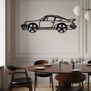 Porsche 911 Classic Metal Wall Art – Rotating Wheel Automotive Silhouette, Premium Gift for Car Lovers- KAFMEKA049