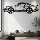 Porsche 911 Classic Metal Wall Art – Rotating Wheel Automotive Silhouette, Premium Gift for Car Lovers- KAFMEKA049