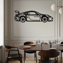 Porsche GT3 RS Style Metal Wall Art – Rotating Wheel Car Silhouette | Premium Gift for Porsche Lovers,KAFMEKA051