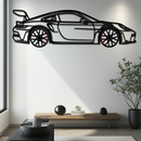 Porsche GT3 RS Style Metal Wall Art – Rotating Wheel Car Silhouette | Premium Gift for Porsche Lovers,KAFMEKA051