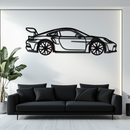 Porsche GT3 RS Style Metal Wall Art – Rotating Wheel Car Silhouette | Premium Gift for Porsche Lovers,KAFMEKA051