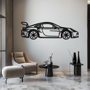Porsche GT3 RS Style Metal Wall Art – Rotating Wheel Car Silhouette | Premium Gift for Porsche Lovers,KAFMEKA051