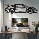Porsche GT3 RS Style Metal Wall Art – Rotating Wheel Car Silhouette | Premium Gift for Porsche Lovers,KAFMEKA051