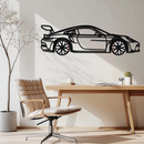 Porsche GT3 RS Style Metal Wall Art – Rotating Wheel Car Silhouette | Premium Gift for Porsche Lovers,KAFMEKA051