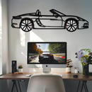 Porsche 718 Boxster GTS Metal Wall Art – Rotating Wheels – Luxury Car Silhouette Decor,KAFMEKA053