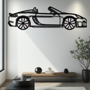 Porsche 718 Spyder Metal Wall Art – Rotating Wheel Car Silhouette Decor for Garage & Gifts,KAFMEKA054