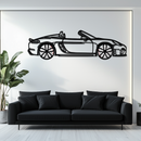 Porsche 718 Spyder Metal Wall Art – Rotating Wheel Car Silhouette Decor for Garage & Gifts,KAFMEKA054