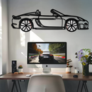 Porsche 718 Spyder Metal Wall Art – Rotating Wheel Car Silhouette Decor for Garage & Gifts,KAFMEKA054