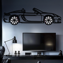 Porsche 718 Spyder Metal Wall Art – Rotating Wheel Car Silhouette Decor for Garage & Gifts,KAFMEKA054