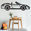 Porsche-Inspired Cabrio Silhouette Metal Wall Art – Rotating Wheel Garage Decor Gift,KAFMEKA055