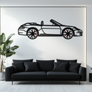 Porsche-Inspired Cabrio Silhouette Metal Wall Art – Rotating Wheel Garage Decor Gift,KAFMEKA055