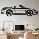 Porsche-Inspired Cabrio Silhouette Metal Wall Art – Rotating Wheel Garage Decor Gift,KAFMEKA055