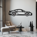 Porsche 911 Turbo S Silhouette Metal Wall Art – Rotating Wheel Automotive Decor Gift 🏎️🔥,KAFMEKA056