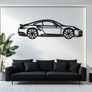 Porsche 911 Turbo S Silhouette Metal Wall Art – Rotating Wheel Automotive Decor Gift 🏎️🔥,KAFMEKA056