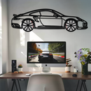 Porsche 911 Turbo S Silhouette Metal Wall Art – Rotating Wheel Automotive Decor Gift 🏎️🔥,KAFMEKA056