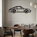 Porsche 911 (993) Silhouette Metal Wall Art – Classic Sports Car Décor with Rotating Wheels 🏁🔥,KAFMEKA058