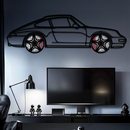 Porsche 911 (993) Silhouette Metal Wall Art – Classic Sports Car Décor with Rotating Wheels 🏁🔥,KAFMEKA058