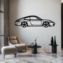 Porsche 911 (996) Silhouette Metal Wall Art – Modern Classic Décor with Rotating Wheels 🏁🔥,KAFMEKA059