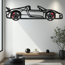 Porsche 918 Spyder Silhouette Metal Wall Art – Hybrid Hypercar Decor with Rotating Wheels ⚡🏁,KAFMEKA061