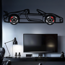 Porsche 918 Spyder Silhouette Metal Wall Art – Hybrid Hypercar Decor with Rotating Wheels ⚡🏁,KAFMEKA061