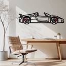 Porsche 918 Spyder Silhouette Metal Wall Art – Hybrid Hypercar Decor with Rotating Wheels ⚡🏁,KAFMEKA061