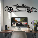 Porsche Carrera GT Silhouette Metal Wall Art – Supercar Icon Decor with Rotating Wheels-KAFMEKA063