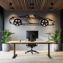 Porsche Carrera GT Silhouette Metal Wall Art – Supercar Icon Decor with Rotating Wheels-KAFMEKA063