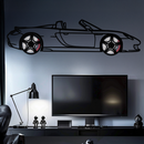 Porsche Carrera GT Silhouette Metal Wall Art – Supercar Icon Decor with Rotating Wheels-KAFMEKA063