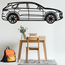 Porsche Cayenne Turbo Metal Wall Art – Luxury SUV Silhouette Decor with Rotating Wheels-KAFMEKA064