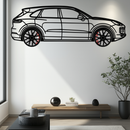Porsche Cayenne Turbo Metal Wall Art – Luxury SUV Silhouette Decor with Rotating Wheels-KAFMEKA064