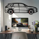 Porsche Cayenne Turbo Metal Wall Art – Luxury SUV Silhouette Decor with Rotating Wheels-KAFMEKA064